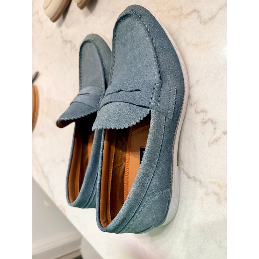 Men’s blue suede Steve Madden loafers